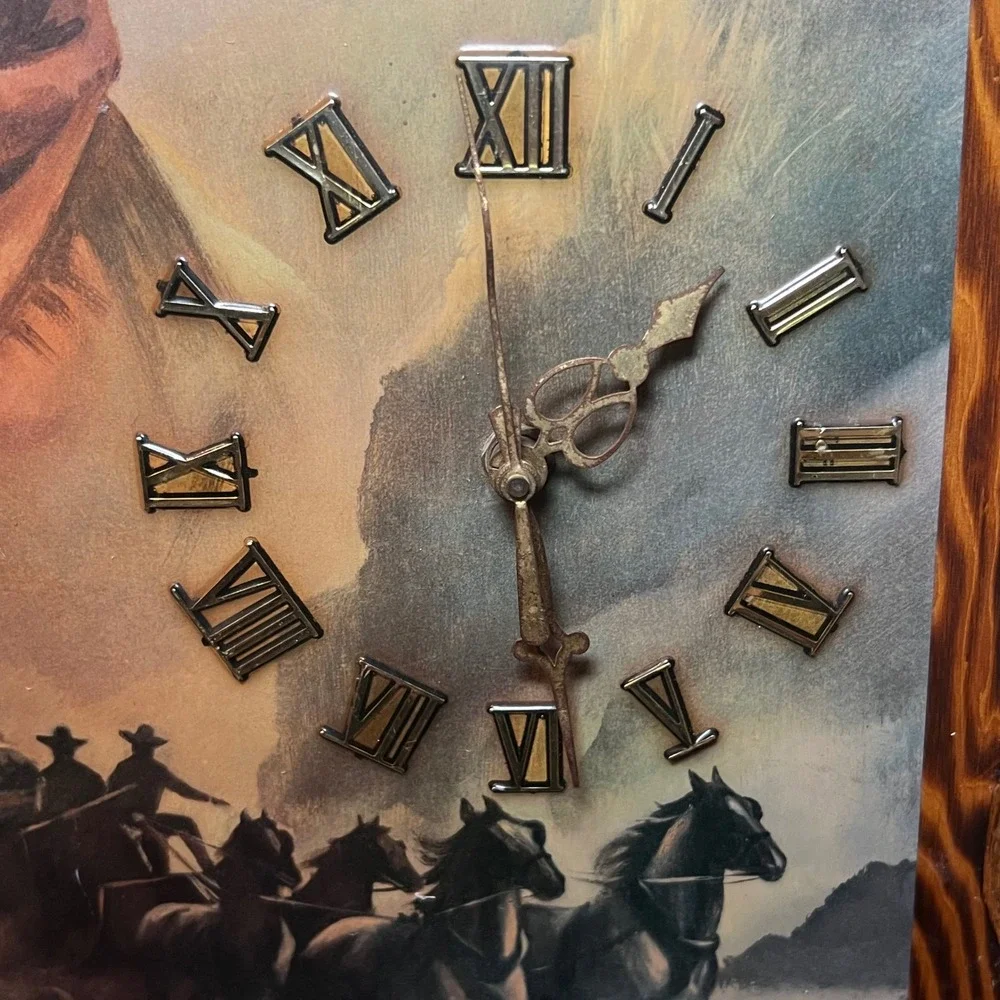 Vintage John Wayne Wood Wall Clock Western Decor The Duke Americana 19x15